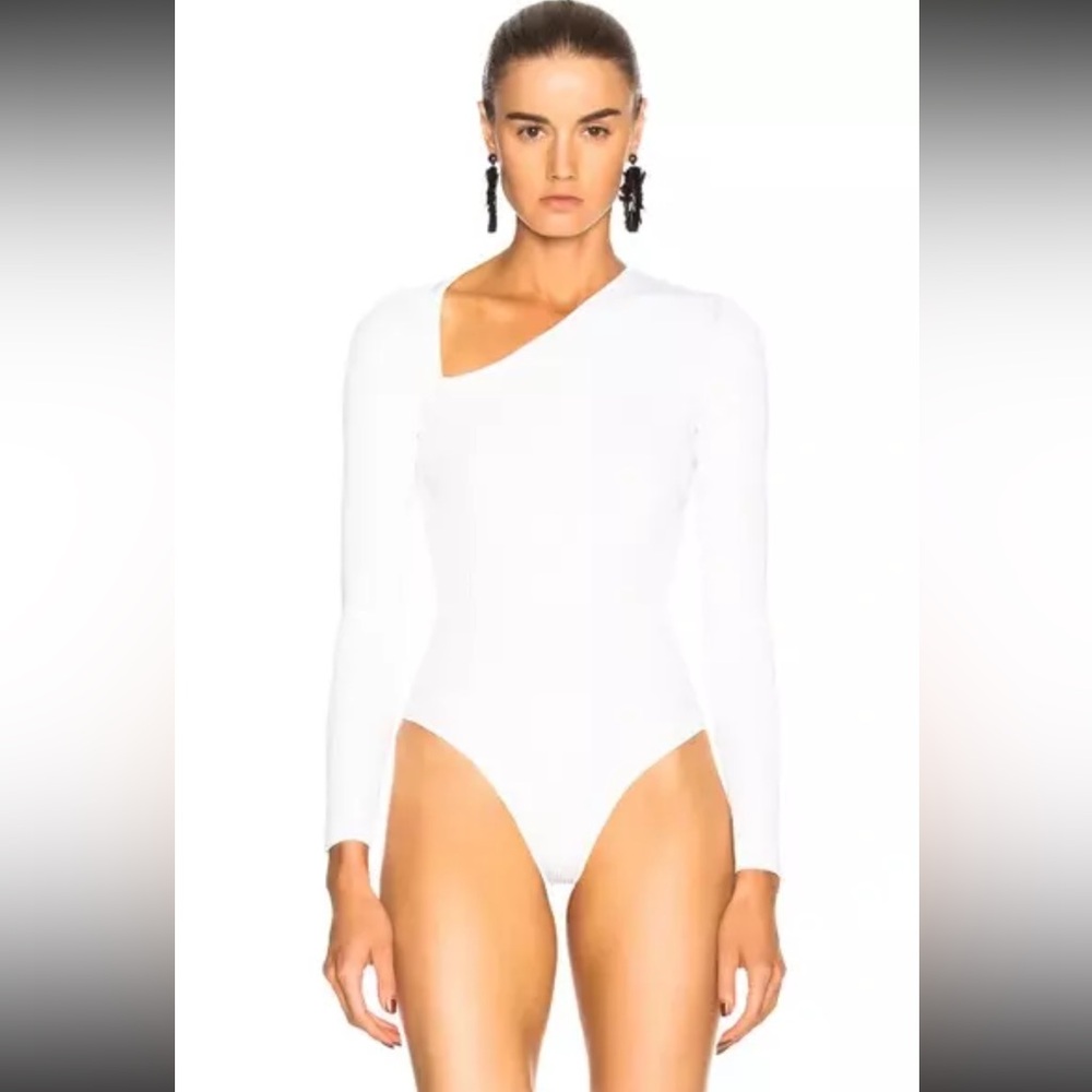 Cushnie Et Ochs Women White Rib Knit Stretch Long Sleeve